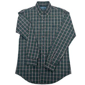 Green/Blue Plaid Polo Ralph Lauren Custom Fit Long Sleeve Button Down Shirt - S